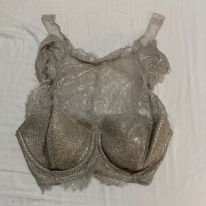 Victoria's Secret Shimmering Silver Lace Bra